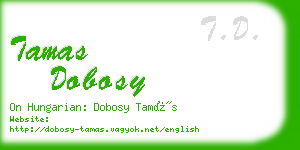 tamas dobosy business card